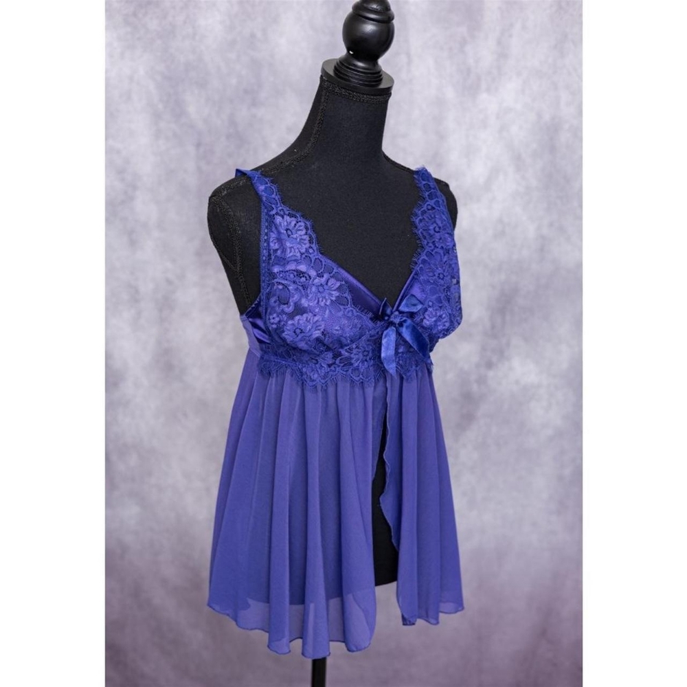Frederick's of Hollywood Purple Blue Babydoll Size Medium